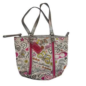 Vintage Coach Poppy Graffiti Butterfly Shoulder Bag